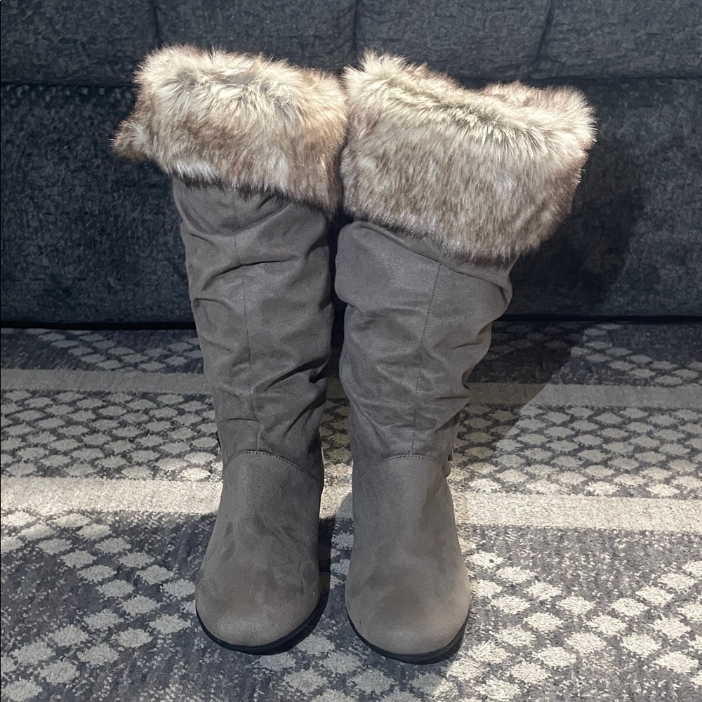 Report Taupe Faux Fur Winter Boots